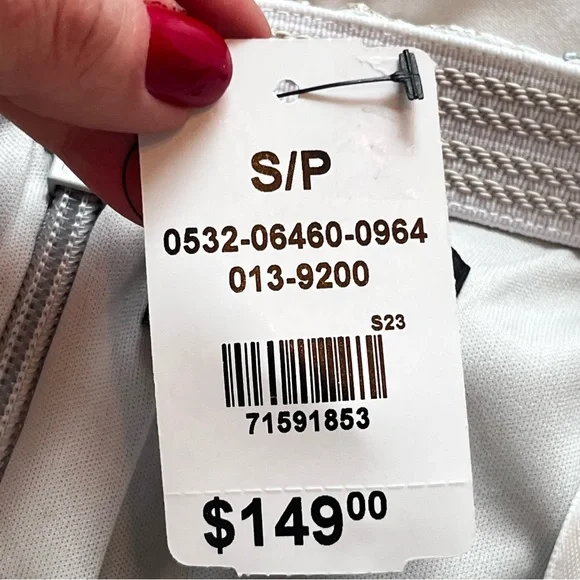 Le Chateau Brocade Strapless Midi Dress Champagne Blue Floral  NWT Small - Picture 11 of 15